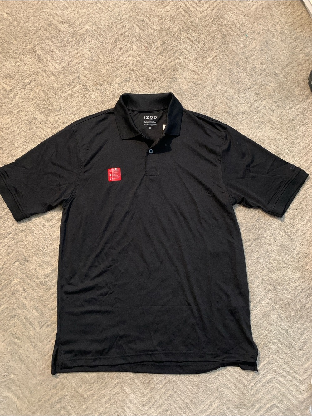 Izod Black Men's Performance Short-Sleeve Polo